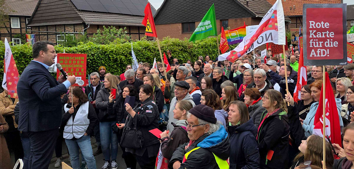 Demonstration gegen AfD-Veranstaltung mit Maximilian Krah in Peine