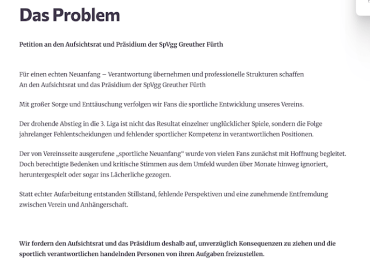 SpVgg Greuther Fürth droht Abstieg – Kritik an Geschäftsführung wächst