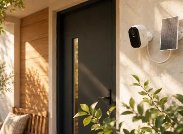 Zwei Arlo-Kameras mit Solarpanels im Angebot für ntv.de-Leser
