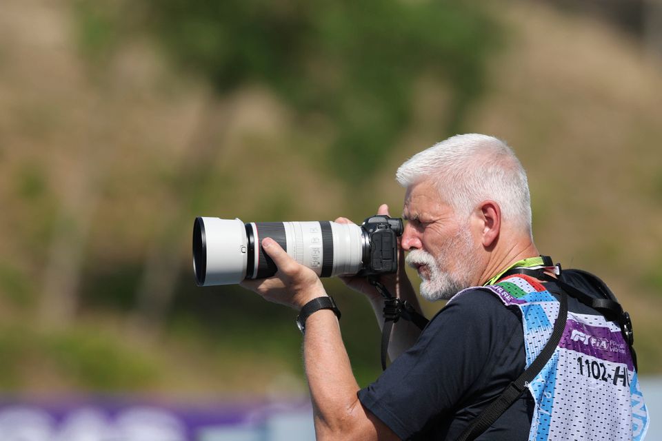 Tschechiens Präsident Petr Pavel als Pressefotograf beim Großen Preis von Ungarn