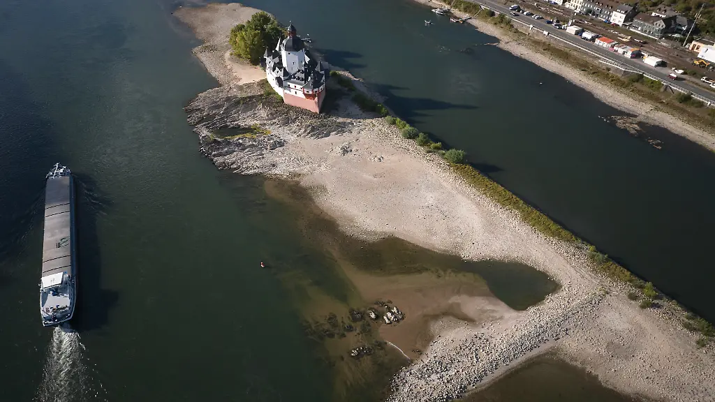 Rhein-Niedrigwasser bedroht Lieferketten
