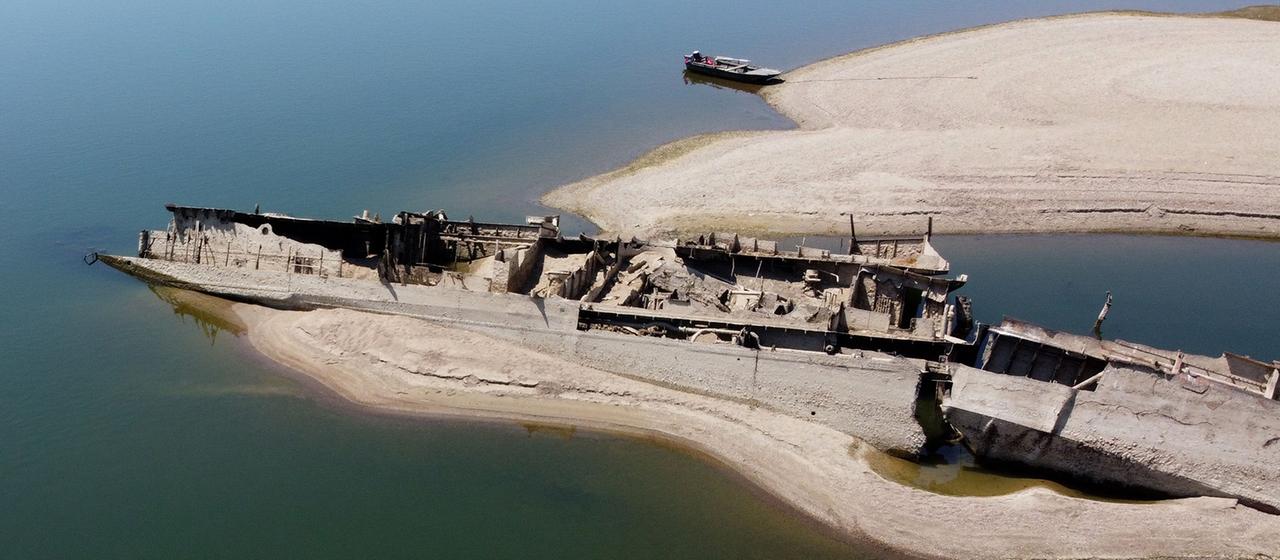 Trockenheit in Europa legt historische Relikte frei
