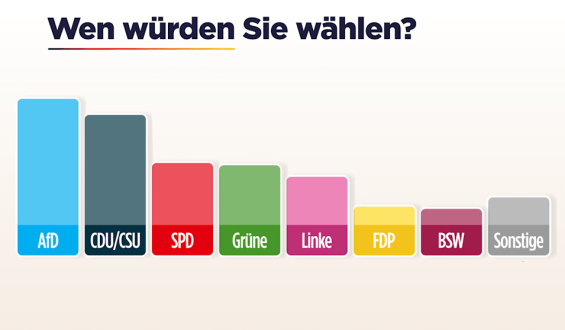 AfD stabil während Grüne an Unterstützung verlieren
