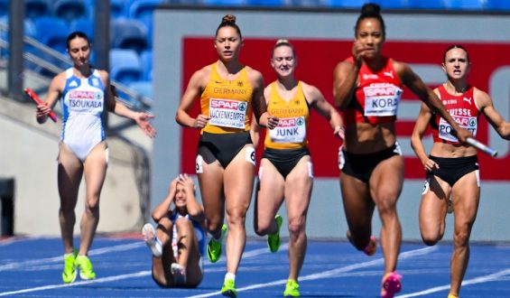 Unglücklicher Stabwechsel: Deutsche 4×100-Meter-Staffel scheitert bei EM