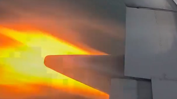 Vogelschlag löst Feuer am Triebwerk aus