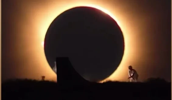 Beeindruckende Skateboard-Aufnahme während der Sonnenfinsternis