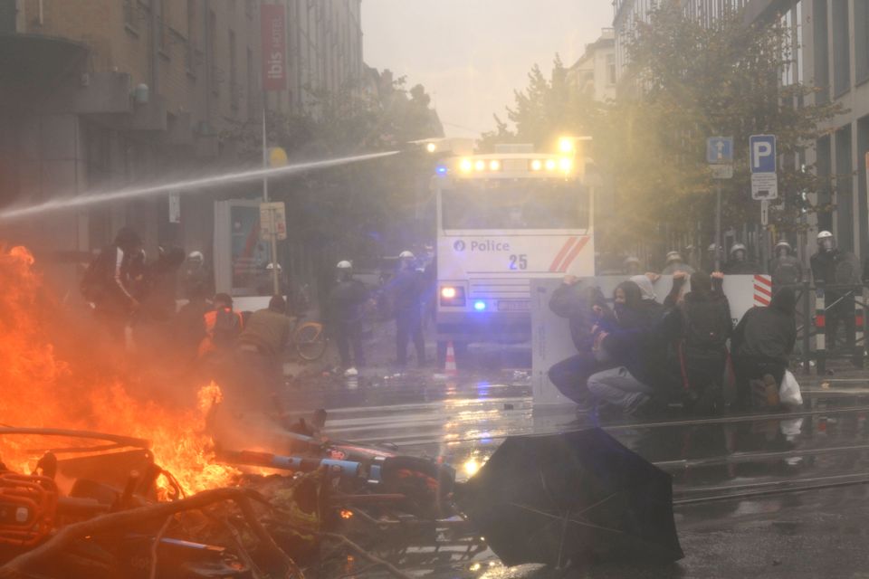 Unruhen in Brüssel: Konfrontationen bei Demonstrationen